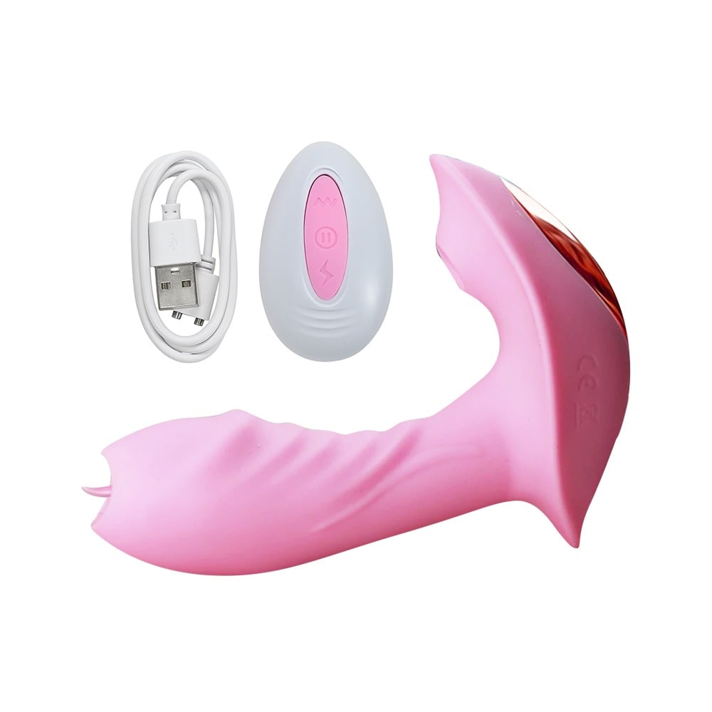 Vibrador con Dildo Rosa