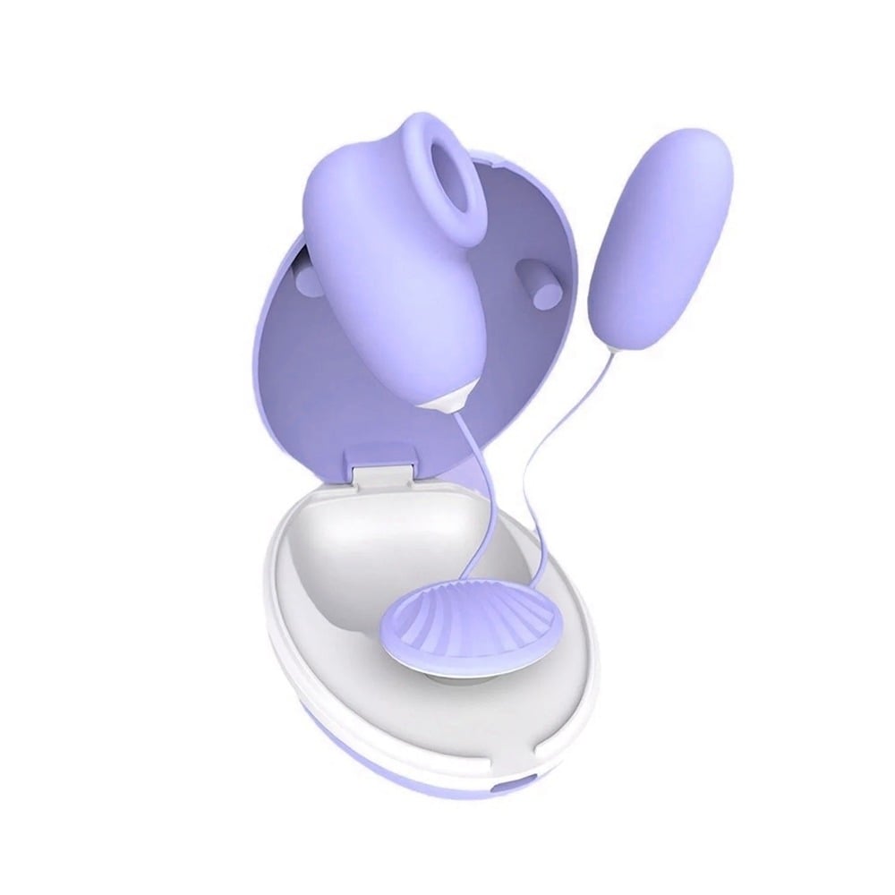 Vibrador con Estimulador en Estuche Colores Surtidos