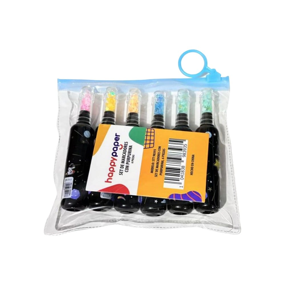 Set de Marcadores Happy Paper Purpurina 6 Unidades