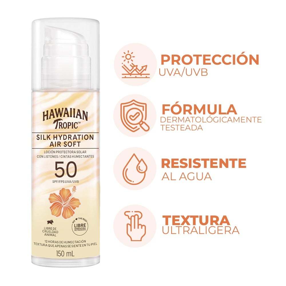 Protector Solar Hawaiian Tropic Facial Air Soft FPS30 50 ml