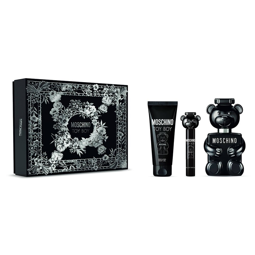 Cofre Moschino Perfume Toy Boy Men EDP 100 ml + Gel de Ducha 100 ml + Mini Talla 10 ml