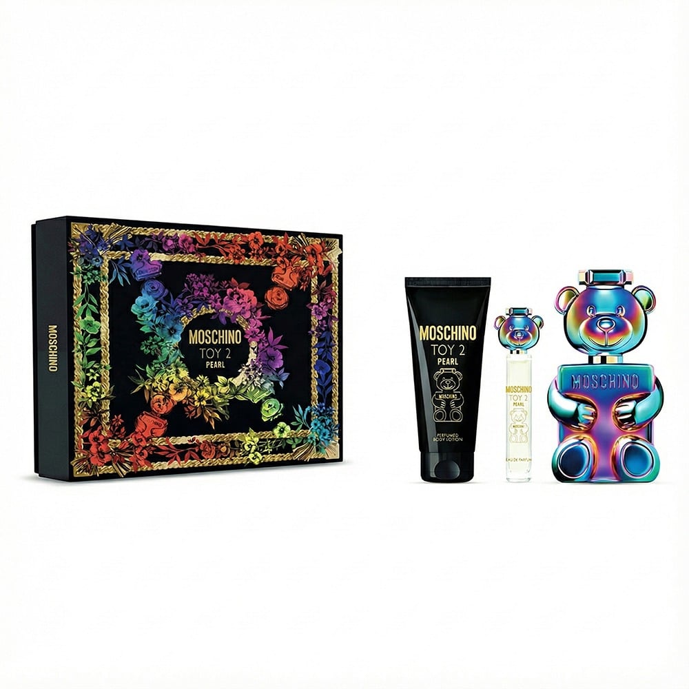 Cofre Moschino Perfume Toy 2 Pearl Unisex EDP 100 ml + Loción Corporal 100 ml + Mini Talla 10 ml