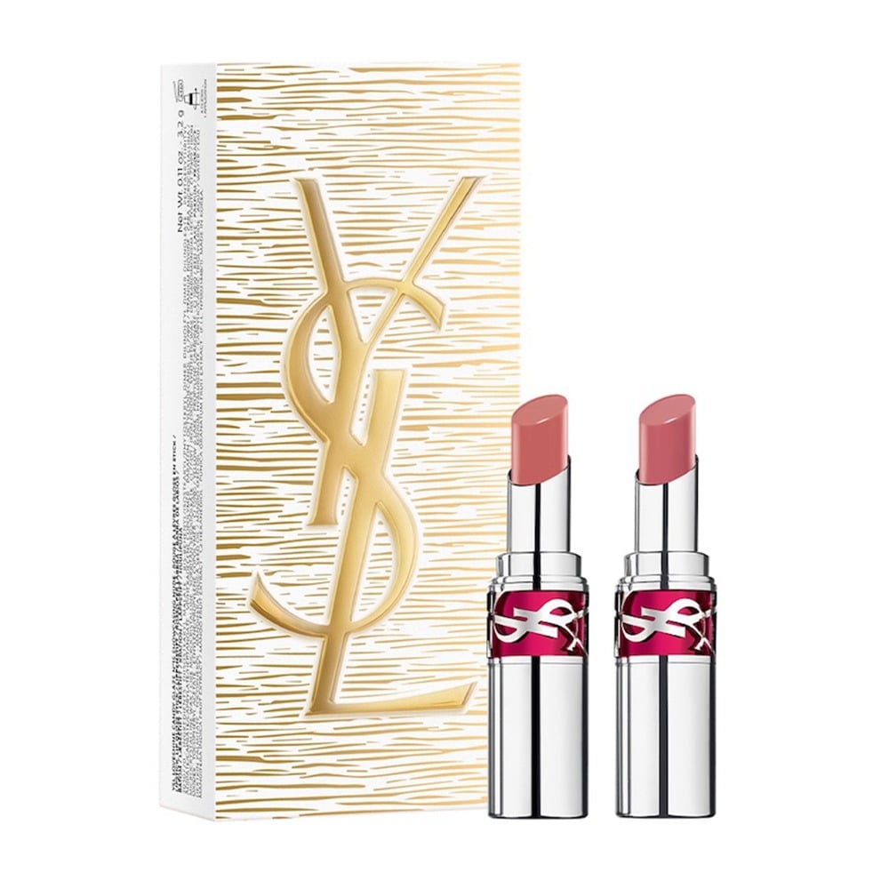 Cofre Yves Saint Laurent Labial Candyglaze N°15 Showcasing Nude + Candyglaze N°44 Nude Lavalliêre