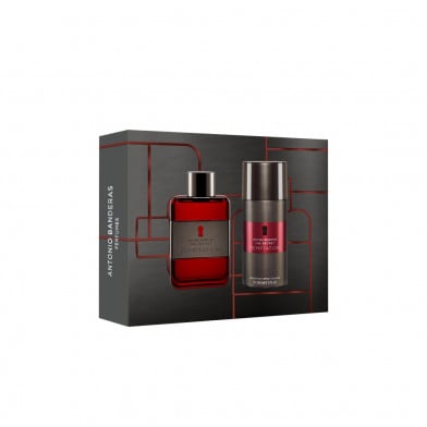 Cofre Antonio Banderas Perfume Temptation Men EDT 100 ml + Desodorante 150 ml