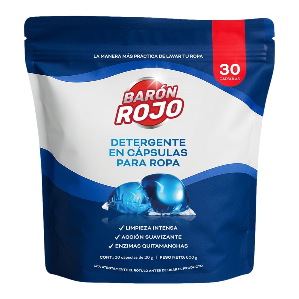 Jabón en Cápsulas para Ropa Barón Rojo 30 Unidades