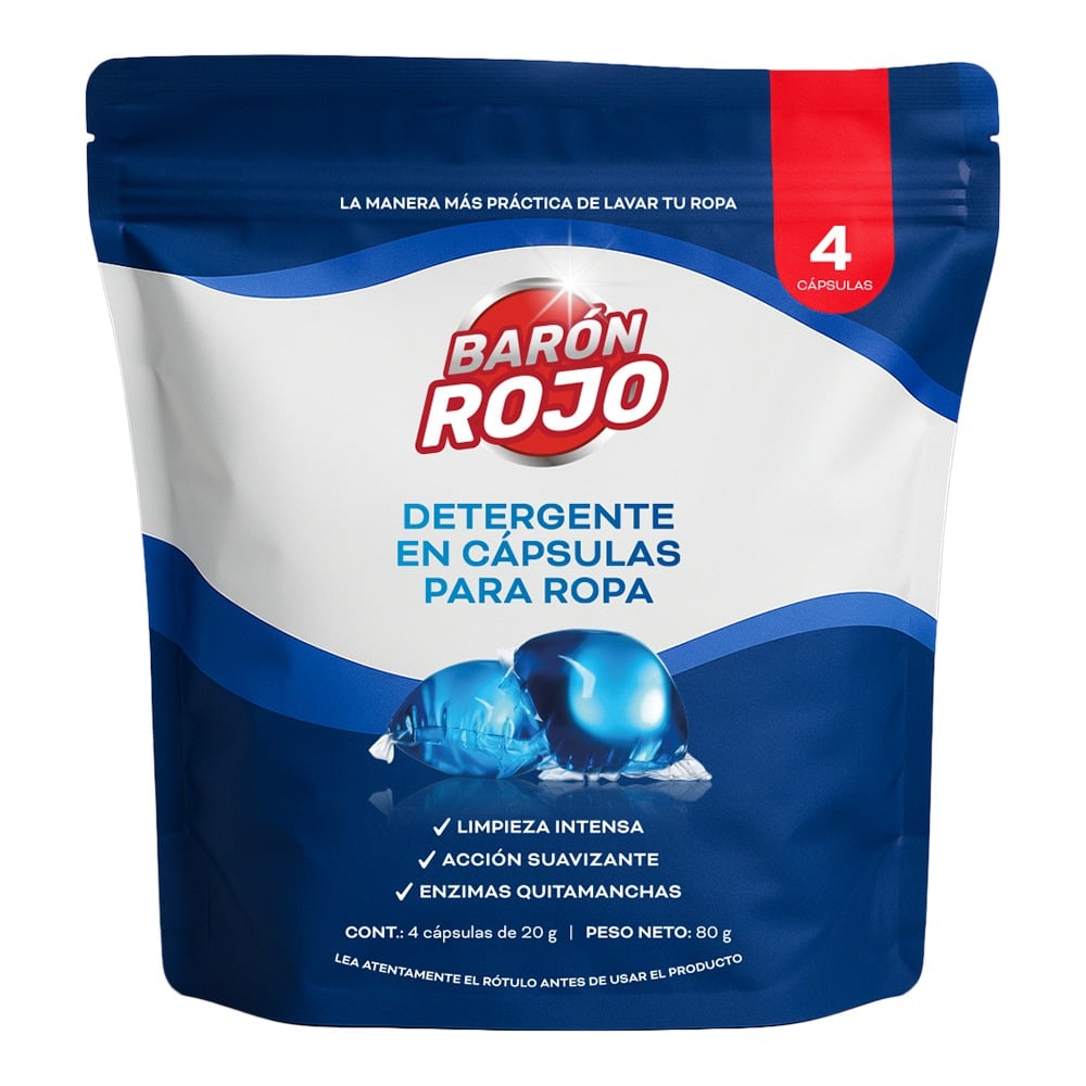 Jabón en Cápsulas para Ropa Barón Rojo 4 Unidades