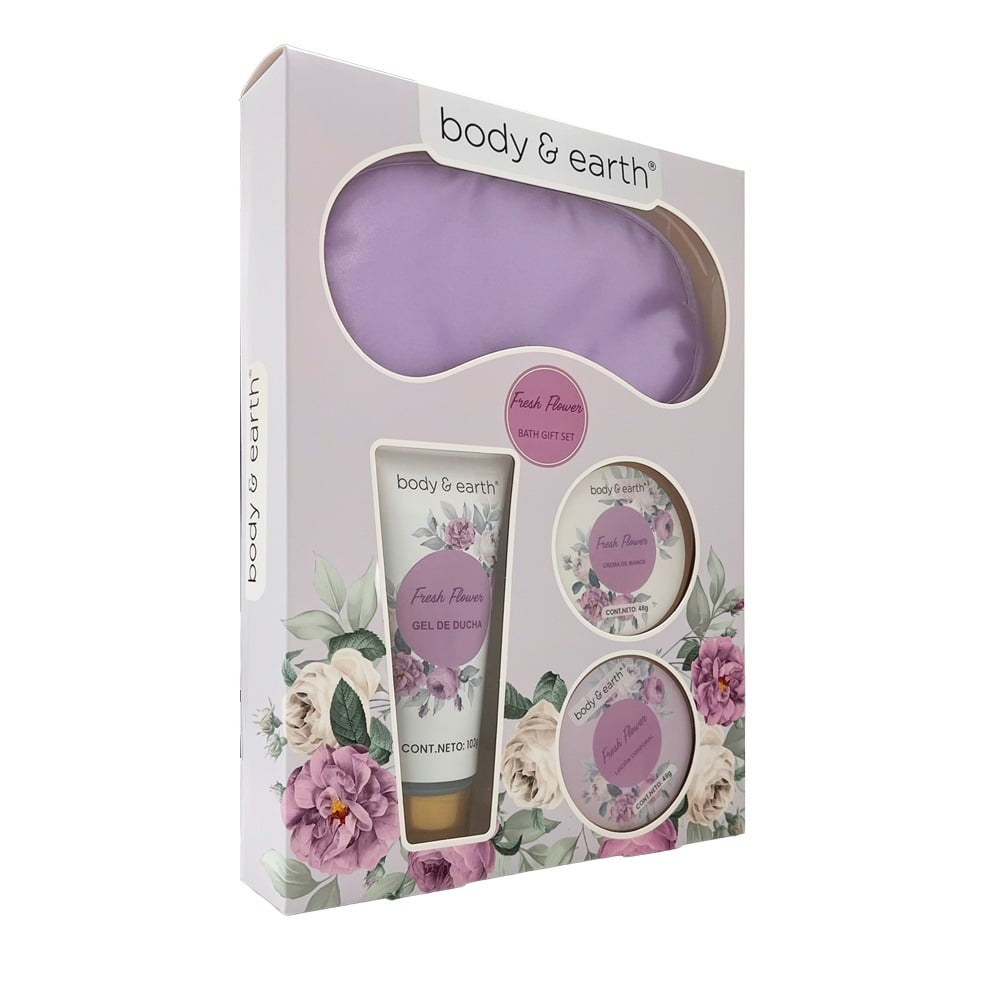 Set Cremas Body & Earth Fresh Flow 3 Unidades + Antifaz