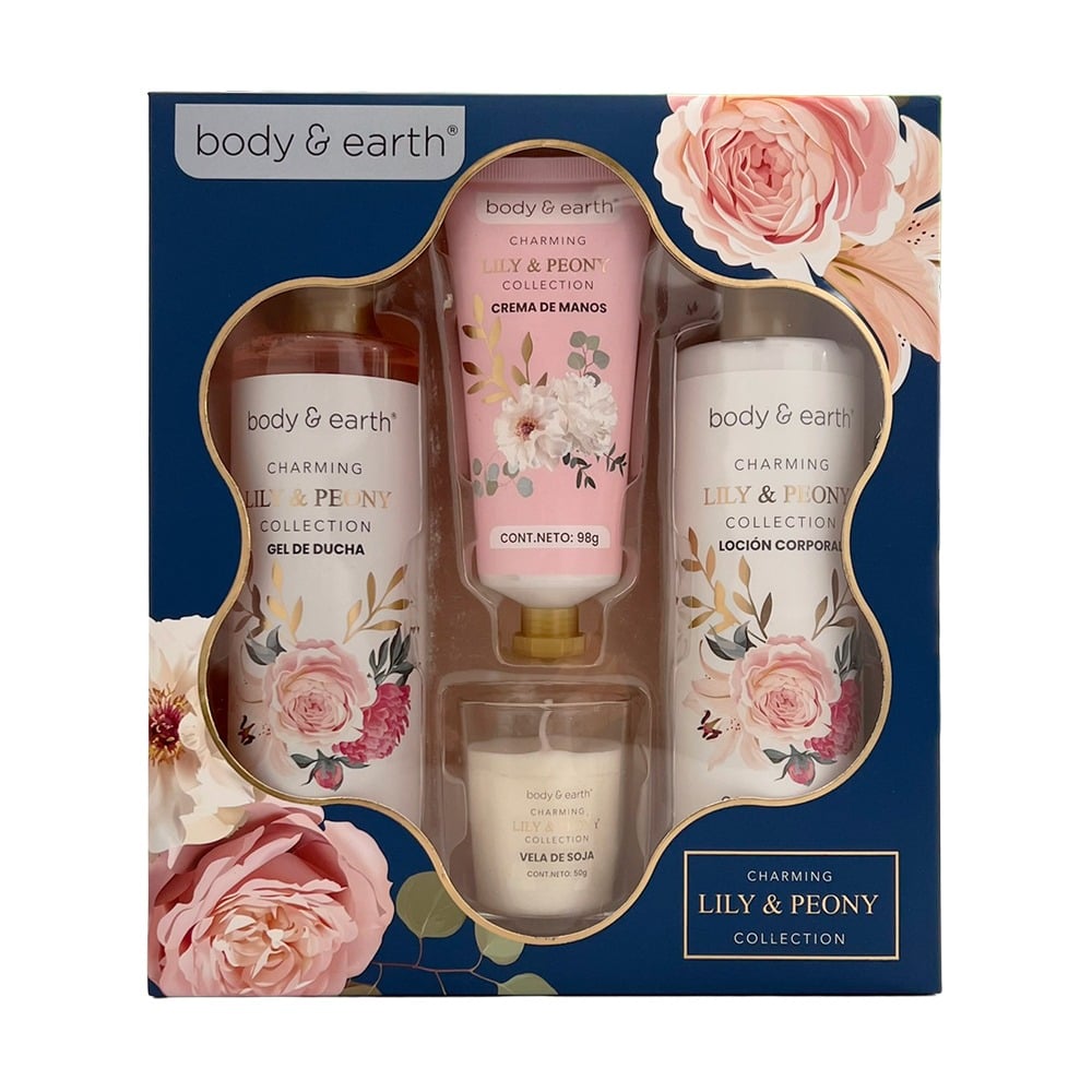 Set Body & Earth Peony and Lily 3 Unidades + Vela