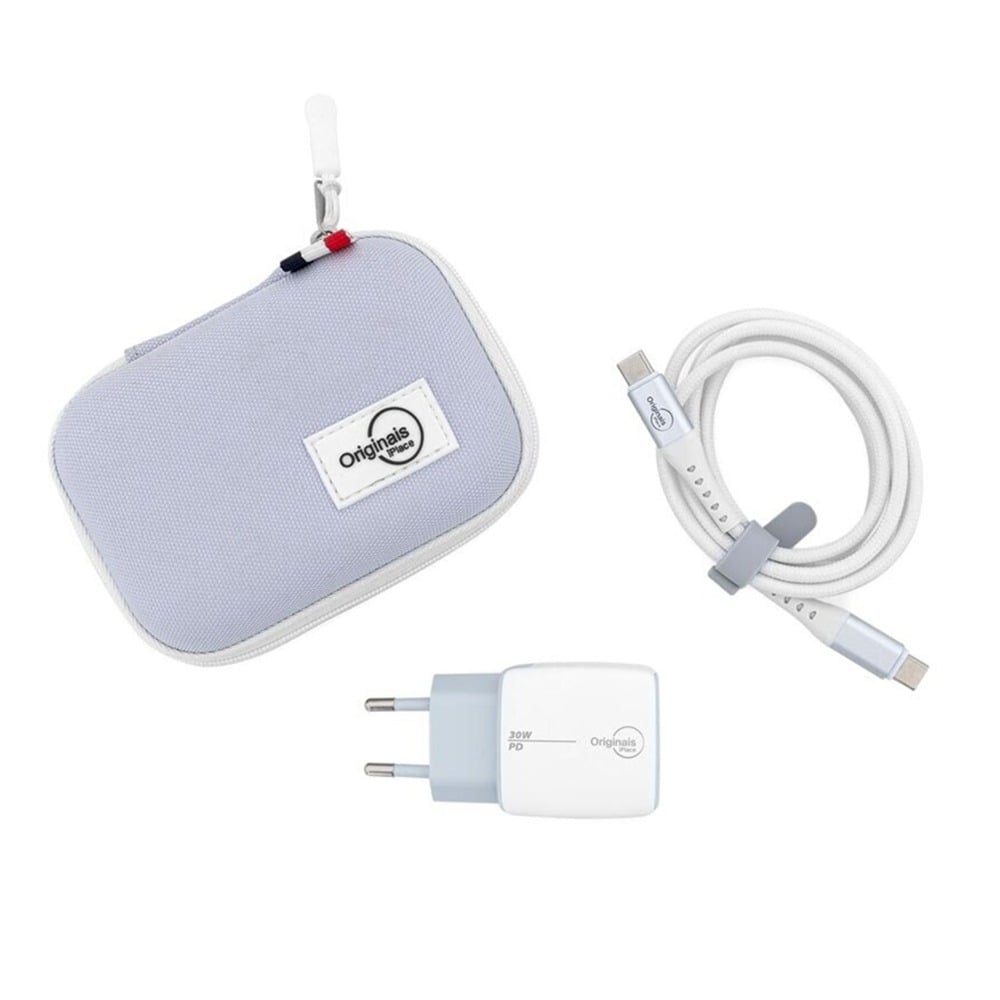 Kit de Viaje Originales iPlace Cargador de Pared + Cable USB-C con Estuche