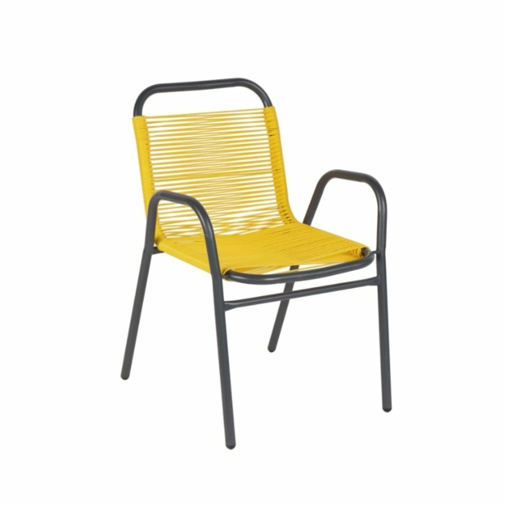 Silla de Jardín Rústico Hogar Símil Rattan Amarillo