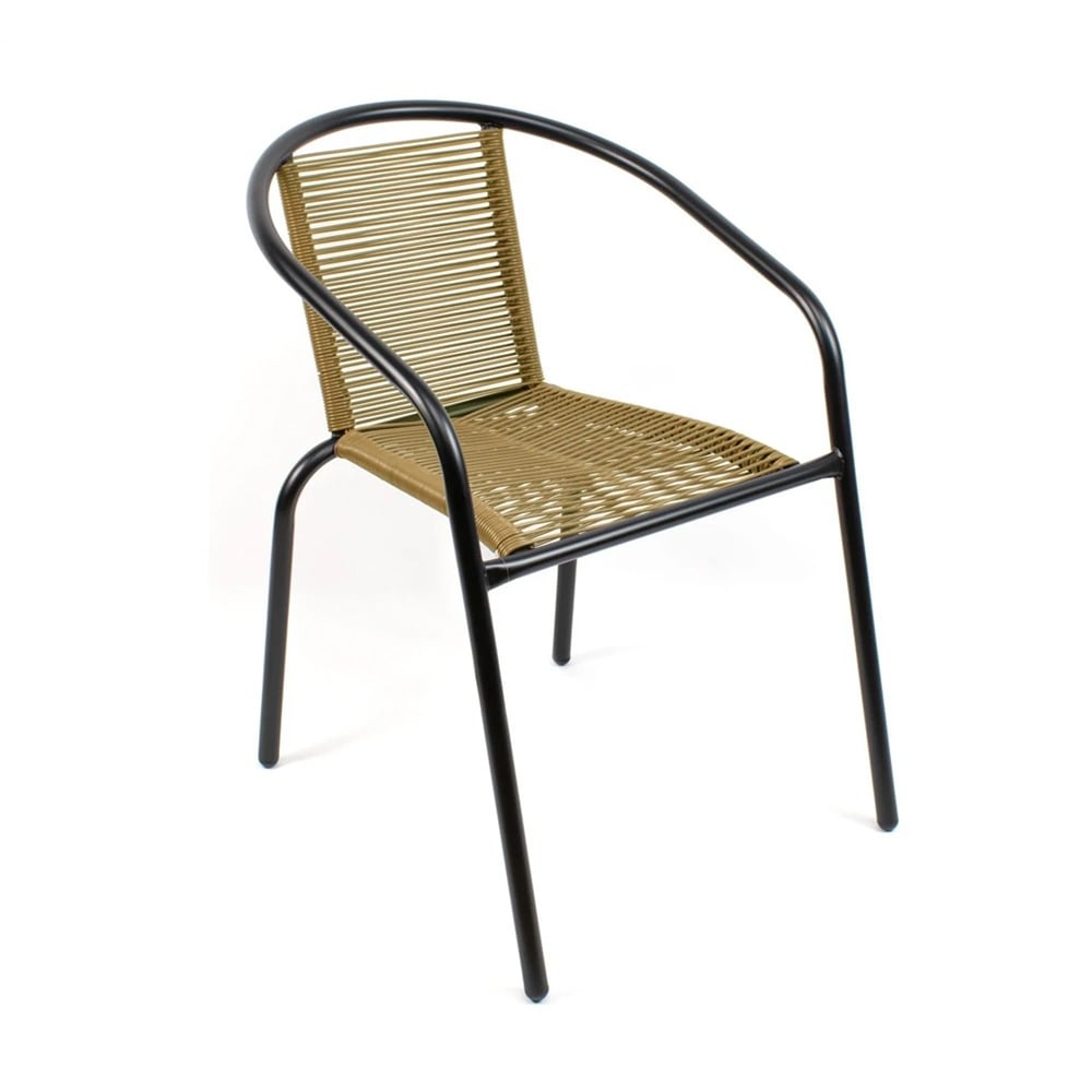 Silla de Rattan New Rústico Hogar Beige