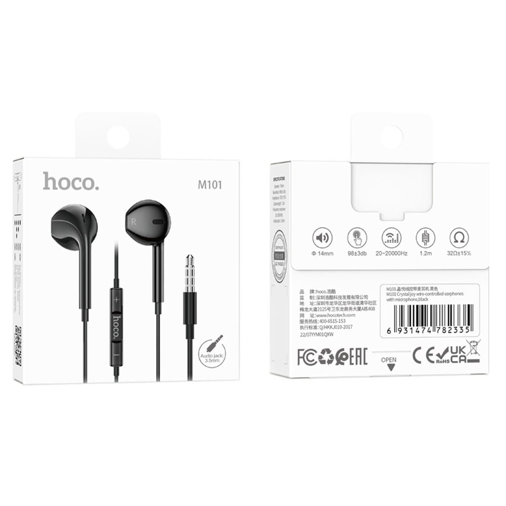 Auriculares Hoco con Micrófono 3.5 mm Negro