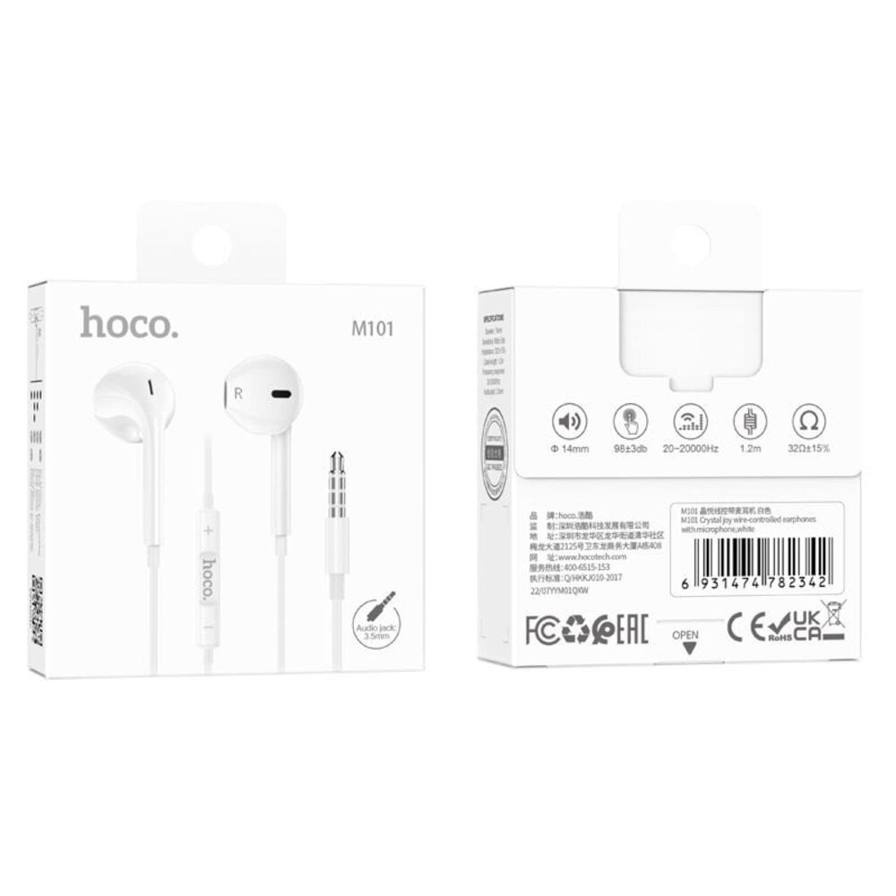 Auriculares Hoco con Micrófono 3.5 mm Blanco