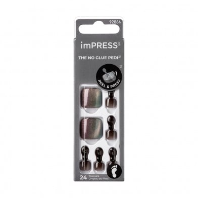 Uñas Adhesivas Kiss Impress para Pies Ride With Me 55X