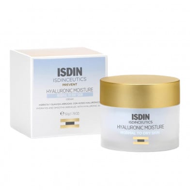 Crema hidratante facial Isdinceutics Hyaluronic Moisture de 50ml con ácido hialurónico para piel normal a seca.