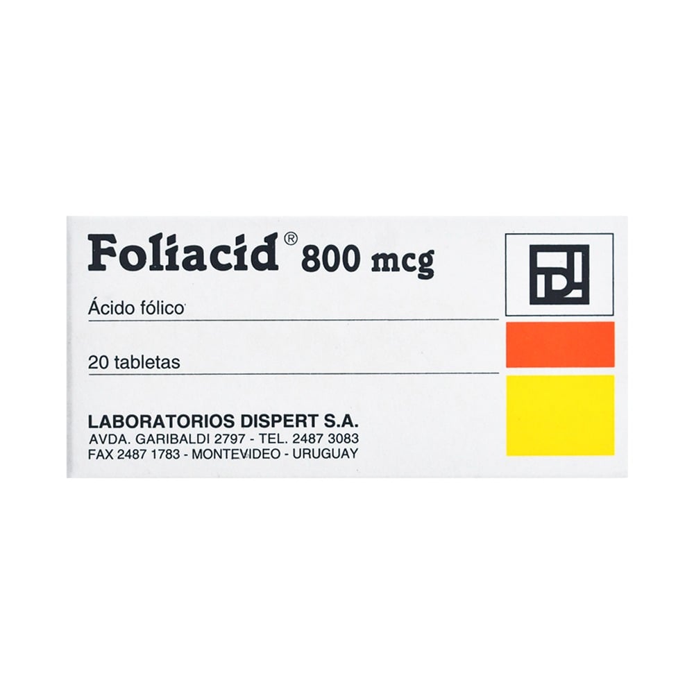 Foliacid 800 mcg 20 Tabletas