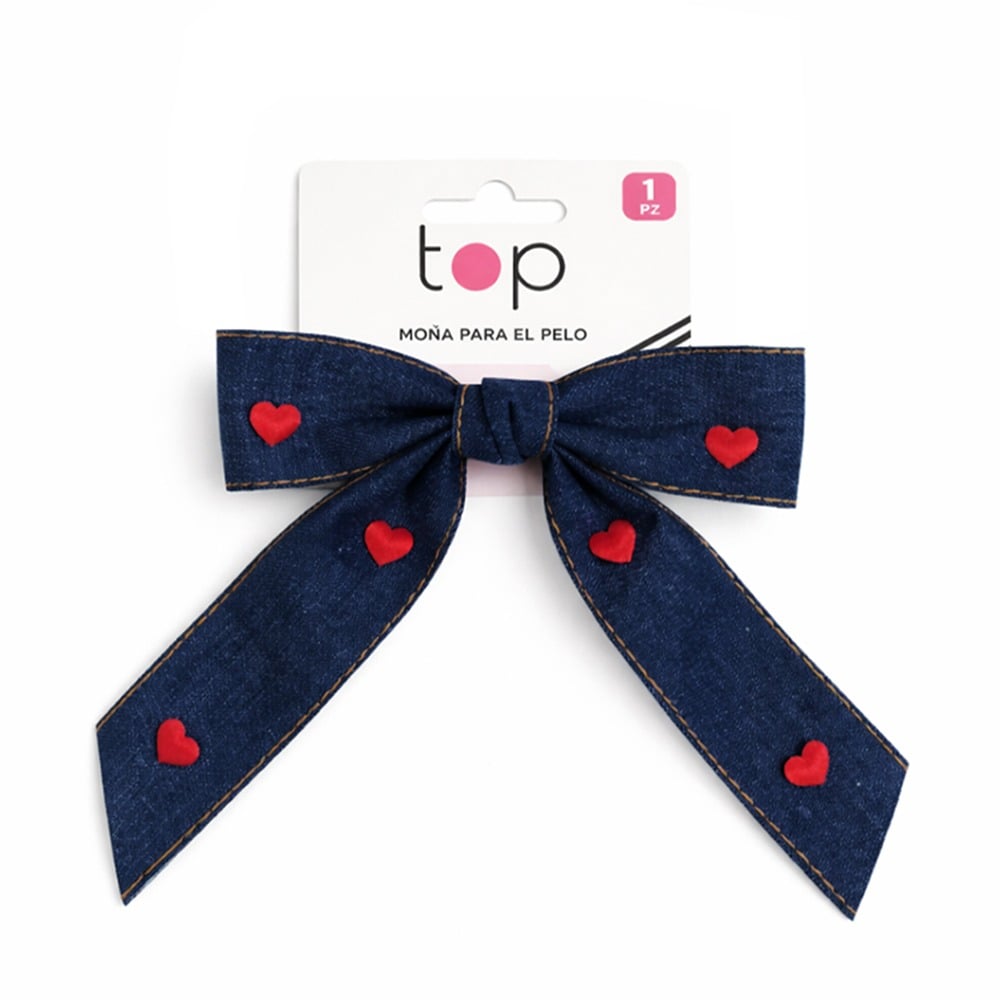 Pinza para el Pelo Top con Moña Jean Corazón