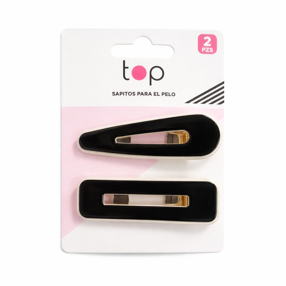 Broche para el Pelo Top Negro y Blanco 2 Unidades