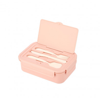 Lunchera con Cubiertos Terrano Rosa