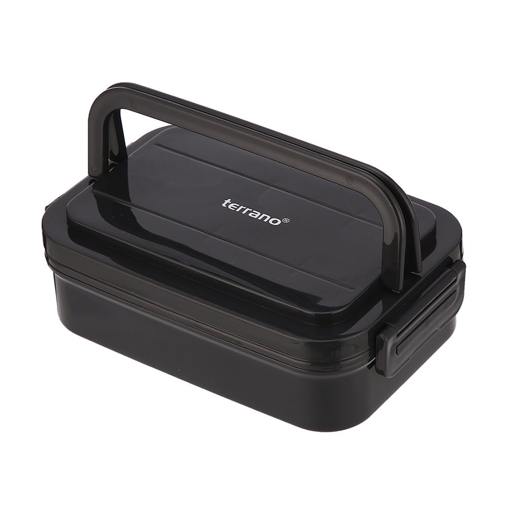 Lunchera con Cubiertos y Asa Terrano Pick Box Negra 