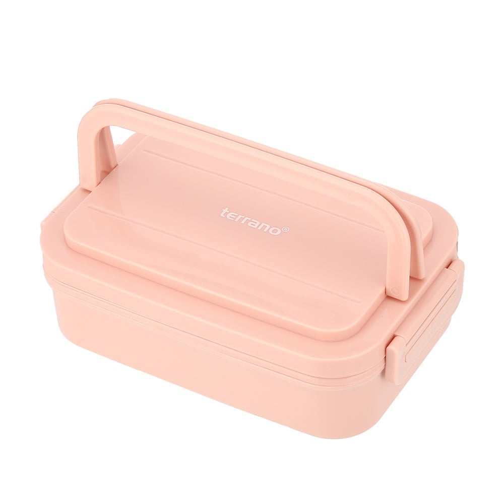 Lunchera con Cubiertos y Asa Terrano Pick Box Rosa