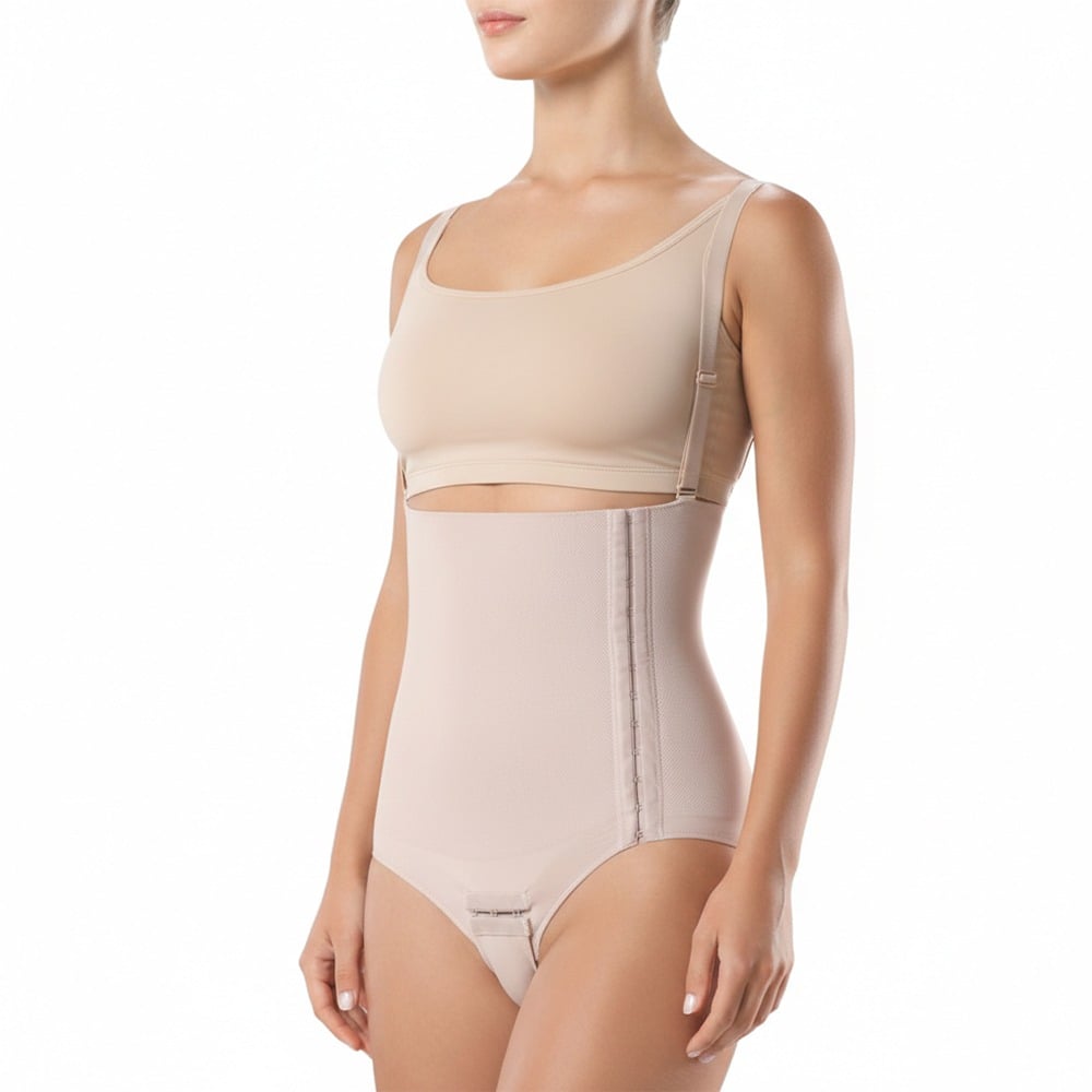 Faja Abdominal Plie Abertura Lateral Beige Talle G