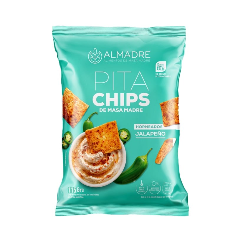 Snack Pita Chips de Masa Madre Sabor Jalapeño 115 g