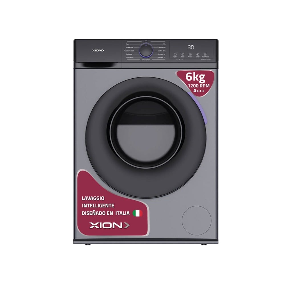 Lavarropas Xion XI-LAV66X Inverter Carga Frontal Gris 6 kg 