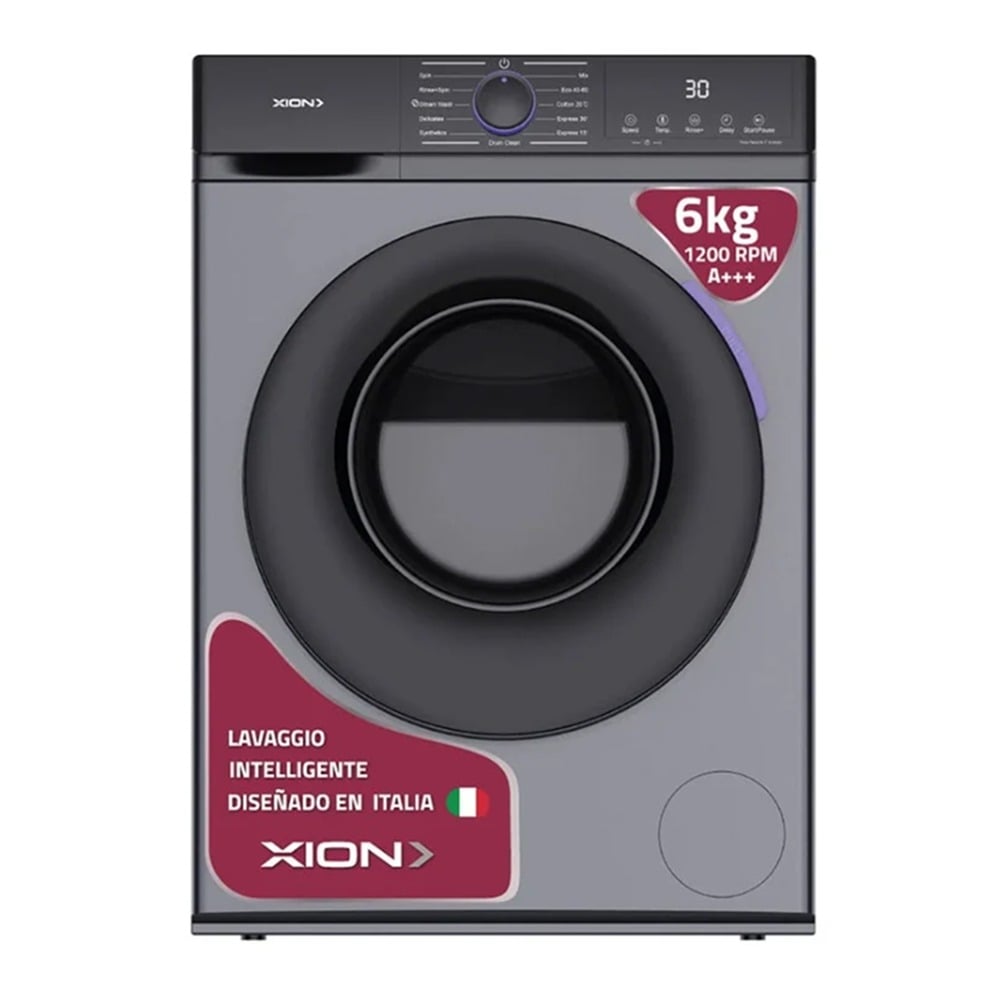 Lavarropas Xion XI-LAV66X Inverter Carga Frontal Gris 6 kg 