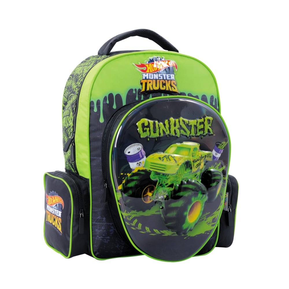 Mochila Hot Wheels Monster Trucks Verde 