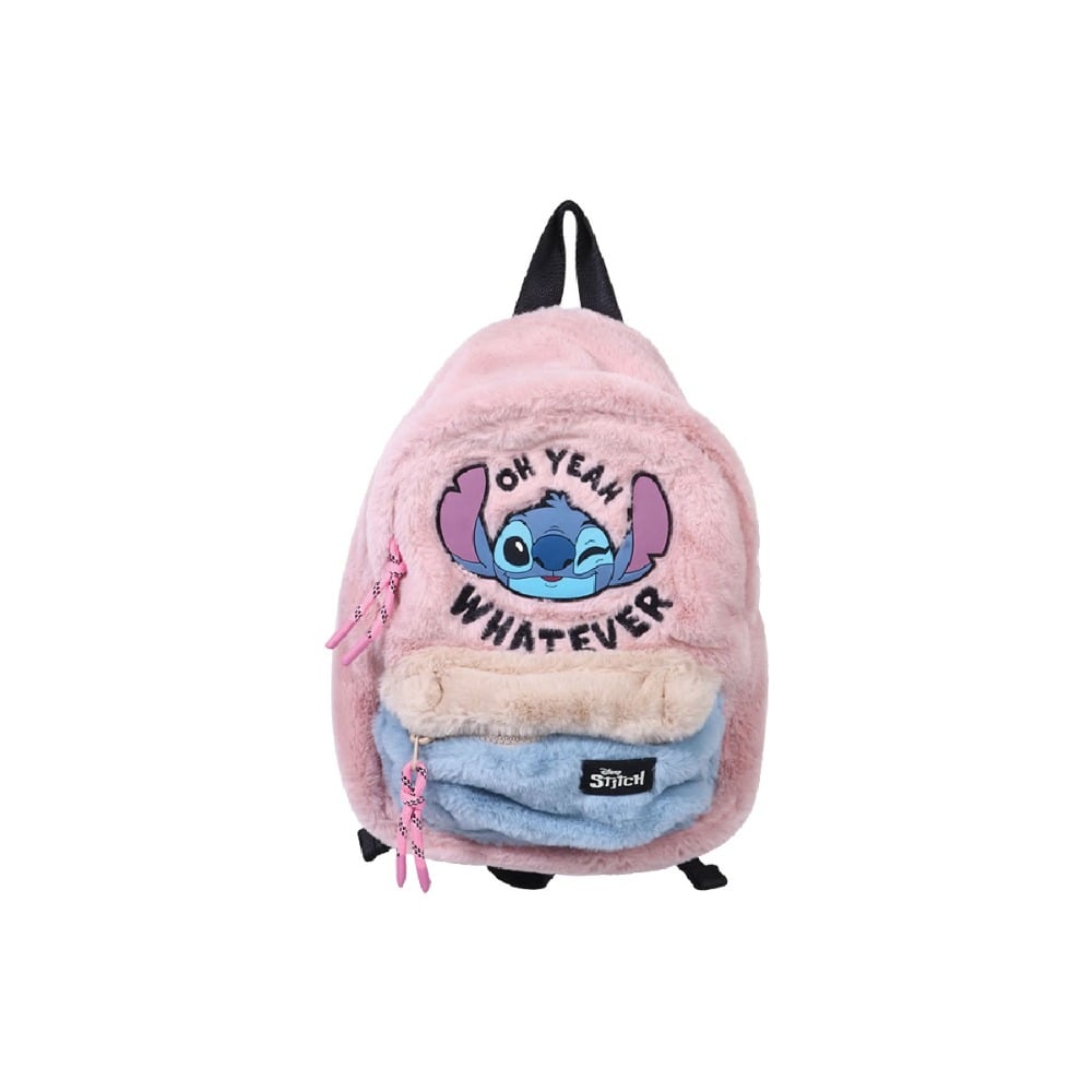 Mochila Stitch Peludita Rosada