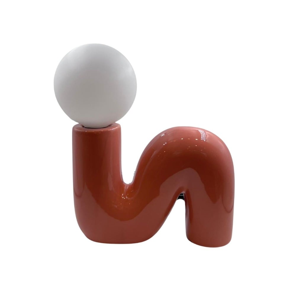 Lámpara de Mesa de Cerámica Rosada