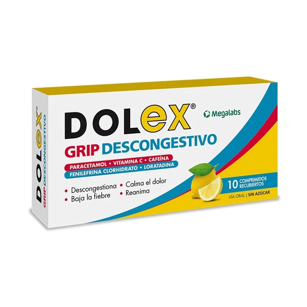 Dolex Grip Descongestivo 10 Comprimidos Recubiertos