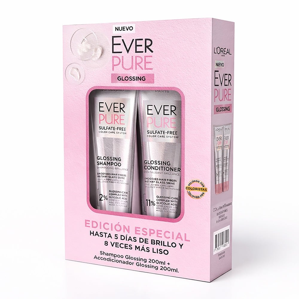 Pack Ever Pure Glossing Shampoo 200 ml + Acondicionador 200 ml