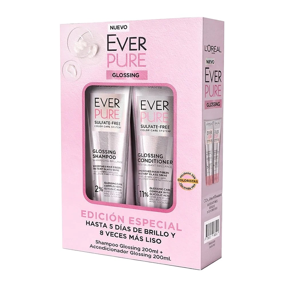 Pack Ever Pure Glossing Shampoo 200 ml + Acondicionador 200 ml