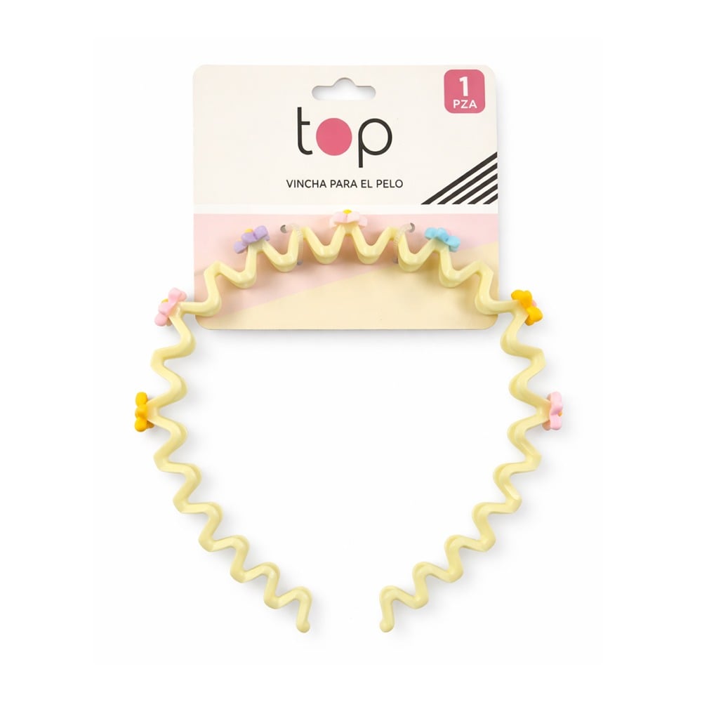 Vincha de Pelo Top Blanca con Flores
