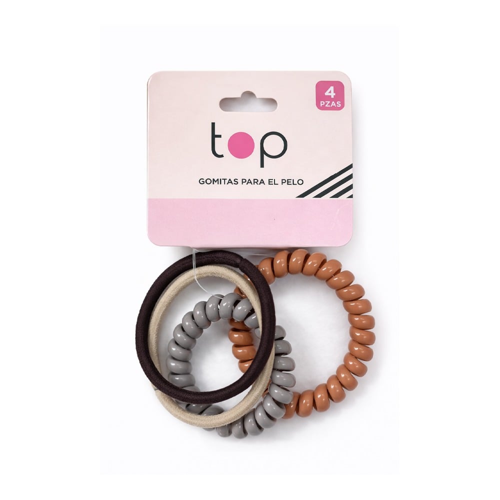 Gomita para el Pelo Top Rulo Mate 4 Unidades 