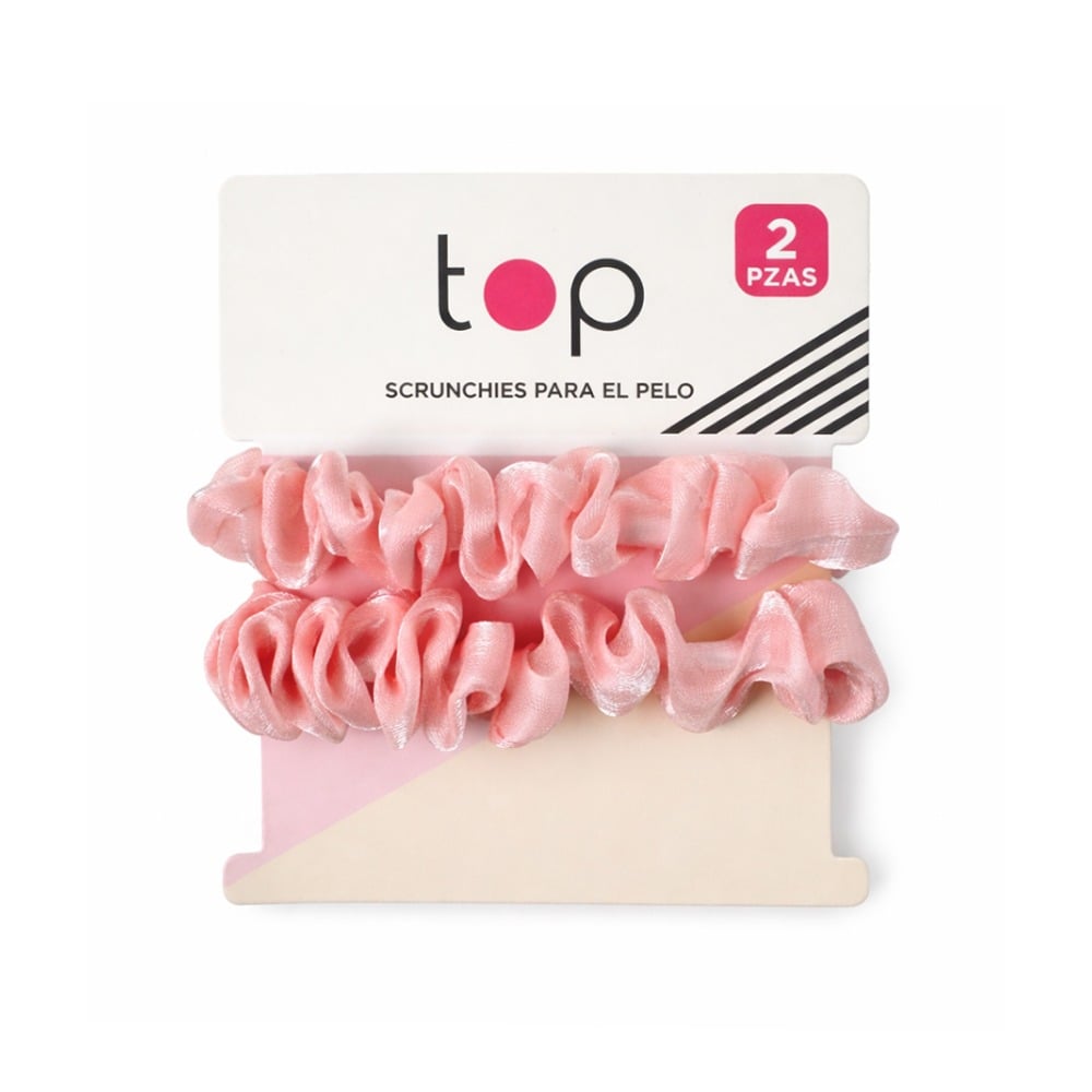 Gomita Scrunchie para el Pelo Claras Satinado Top 2 Unidades Colores Surtidos