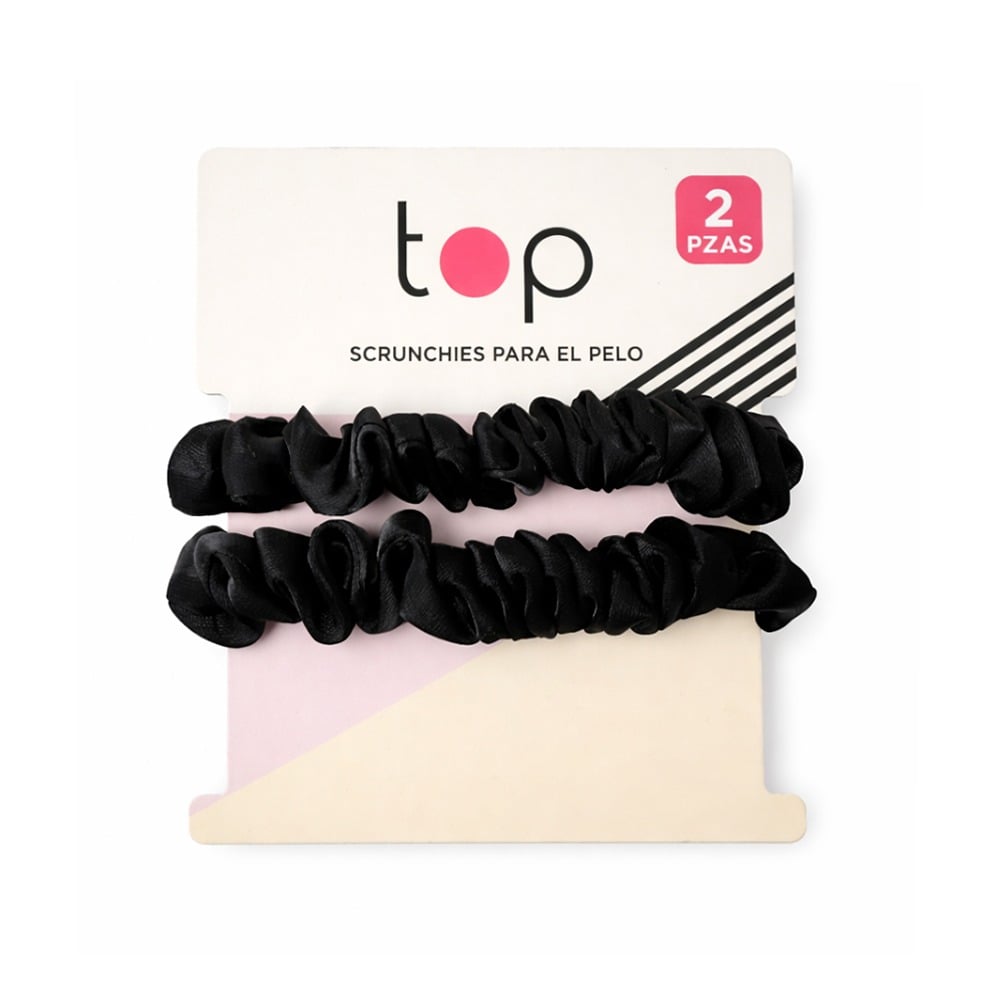 Gomita Scrunchie para el Pelo Oscura Satinado Top 2 Unidades Colores Surtidos