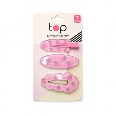 Broche para el Pelo Top Durazno Rosados 3 Unidades