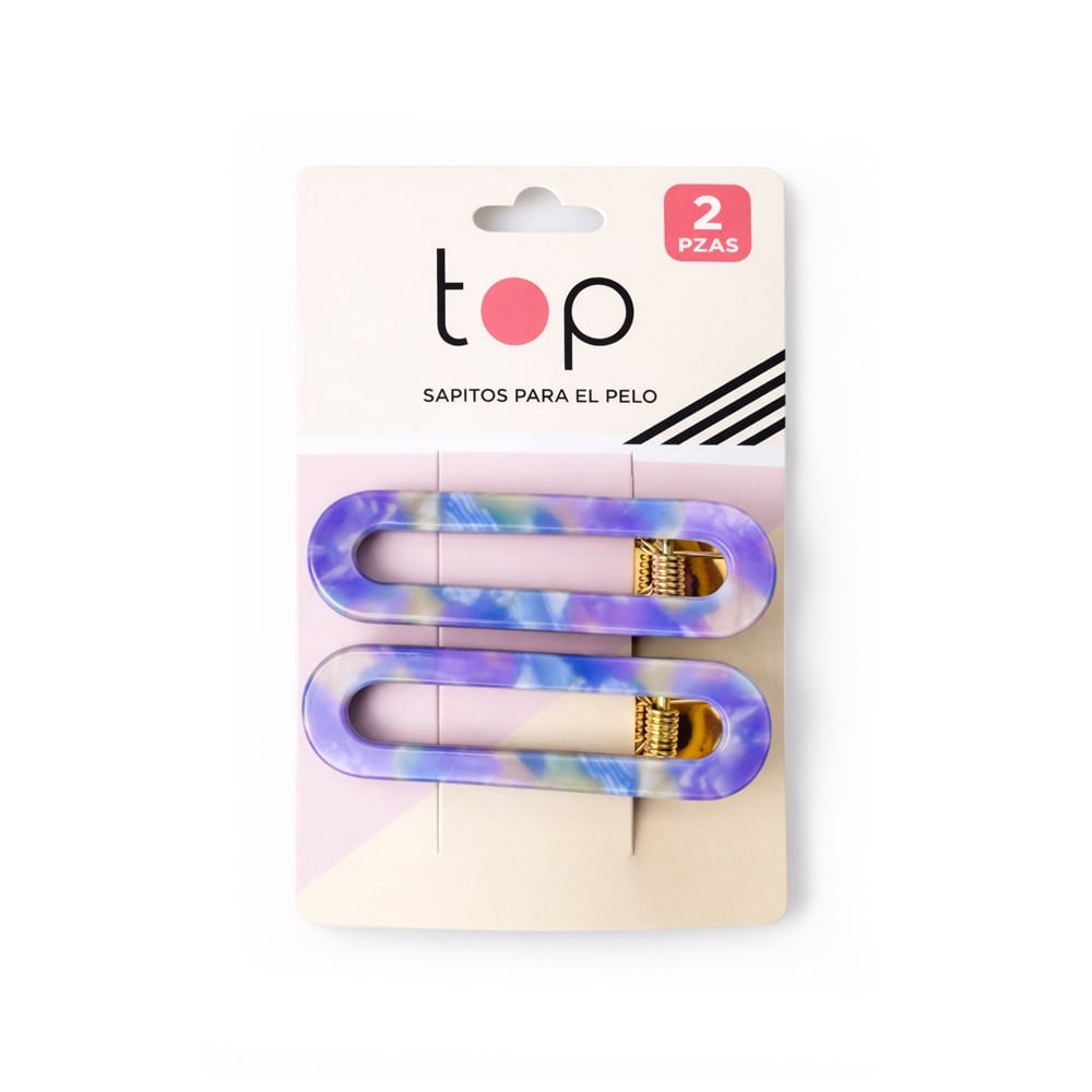 Broche para el Pelo Top Azul y Dorado 2 Unidades