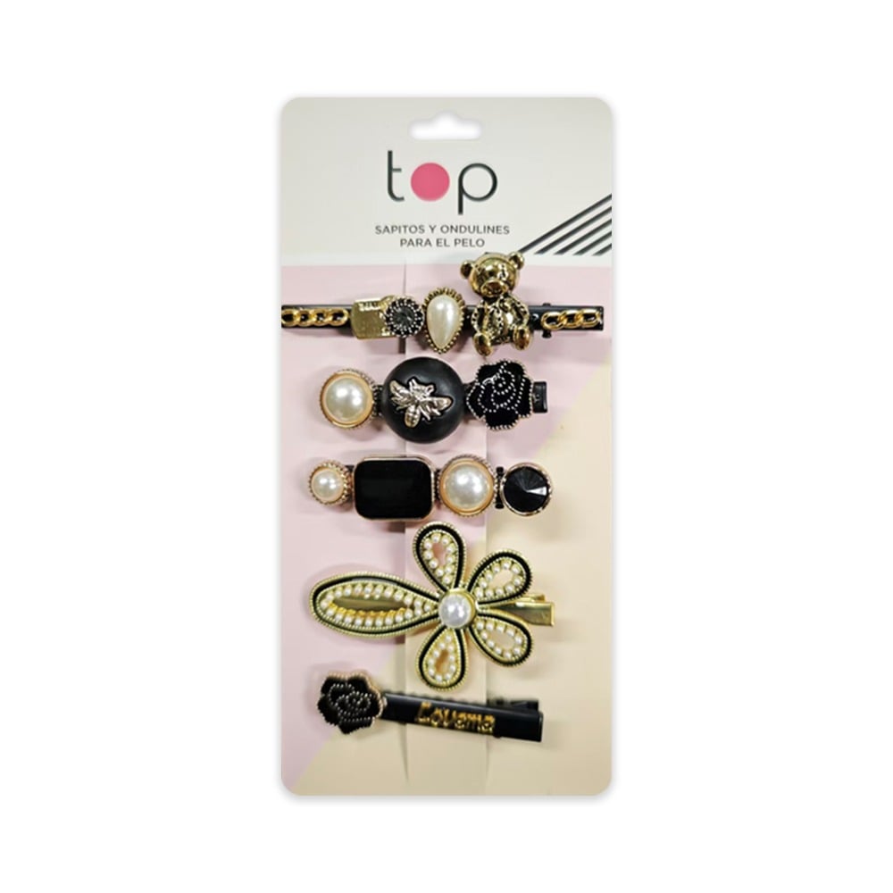 Ondulines para el Pelo Top Dorado 5 Unidades Diseños Surtidos