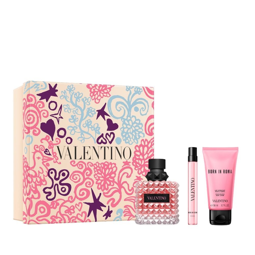 Cofre Valentino Perfume Born In Roma Donna EDP 100 ml + Loción Corporal 50 ml + Mini Talla 10 ml
