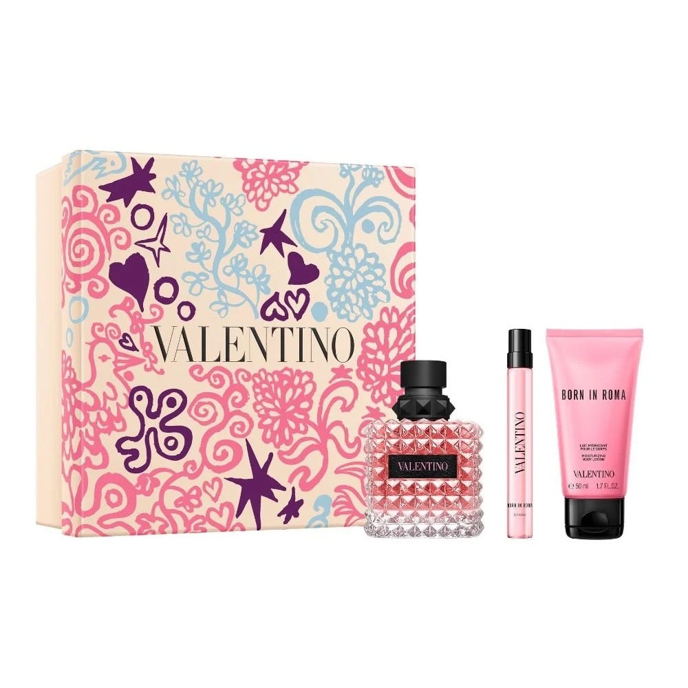 Cofre Valentino Perfume Born In Roma Donna EDP 100 ml + Loción Corporal 50 ml + Mini Talla 10 ml