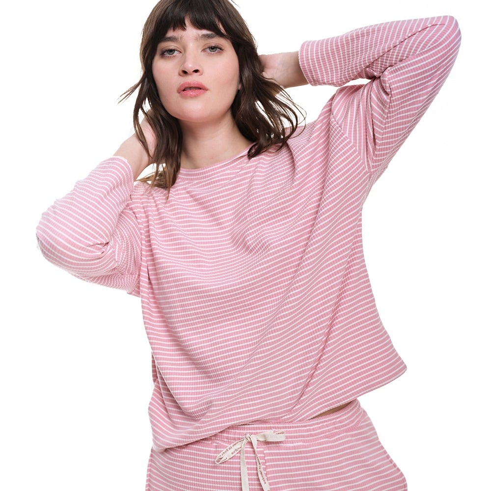 Buzo Verona Pimentón Blanco y Rosado Talle P