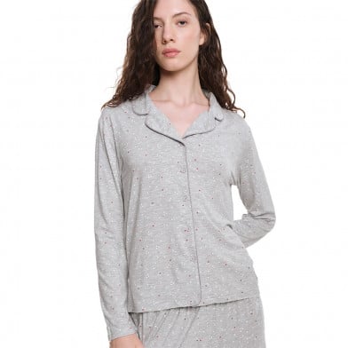 Camisa Charlotte Pimentón Gris Melange Talle G