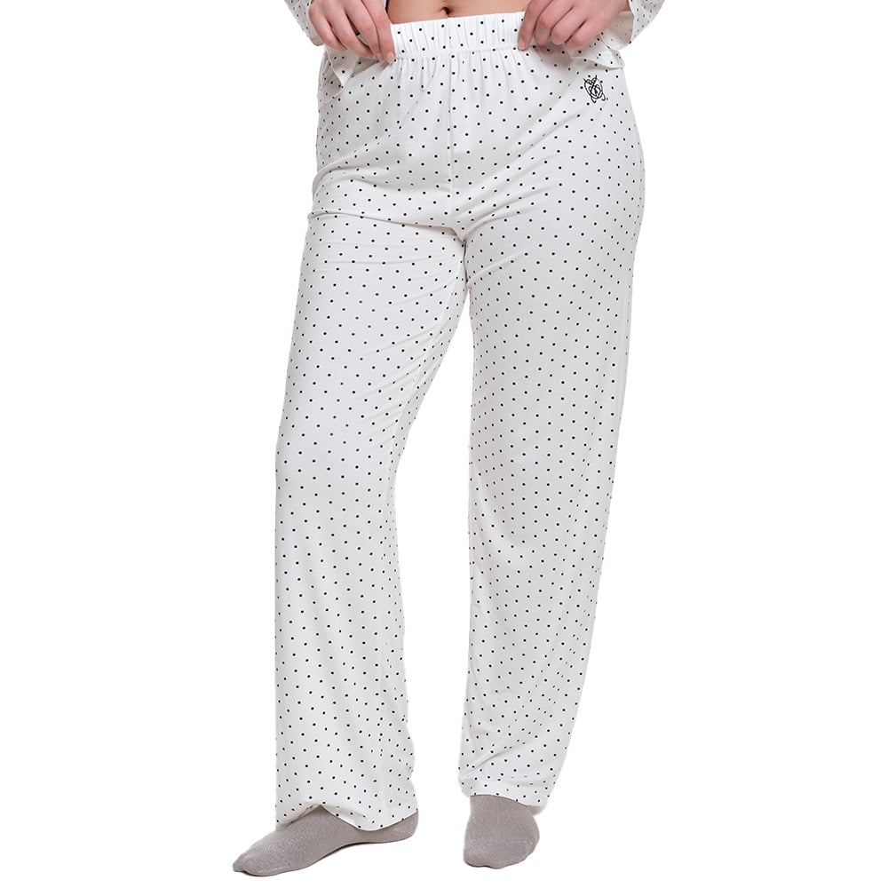 Pantalón Charlotte Pimentón Polka Dots Blanco y Negro Talle XG