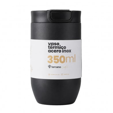Vaso Térmico Terrano Push & Drink Negro 350 ml