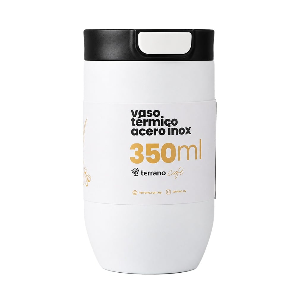 Vaso Térmico Terrano Push & Drink Blanco 350 ml