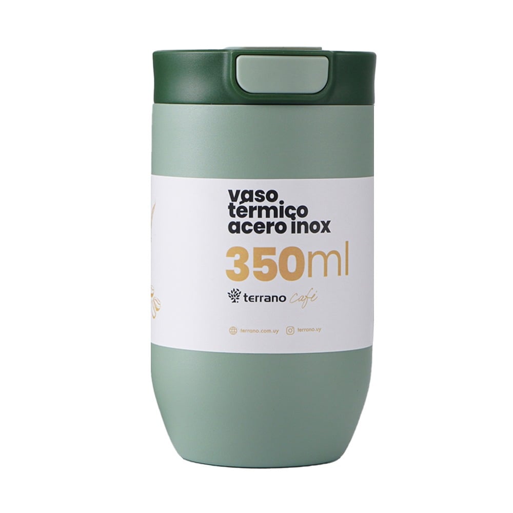 Vaso Térmico Terrano Push & Drink Oliva 350 ml